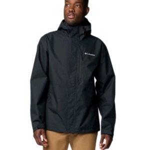 Columbia Men's Hikebound Rain Jacket Full Zip Size Small Black Coat Running Work